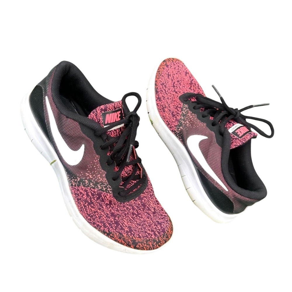 Nike Flex Contact GS Big Kids Athletic Shoes Size 5.5Y Black Pink Sneakers